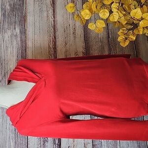 NEW PURE JILL RED LONG SLEEVE KNIT HOODED PULLOVER SWEATSHIRT